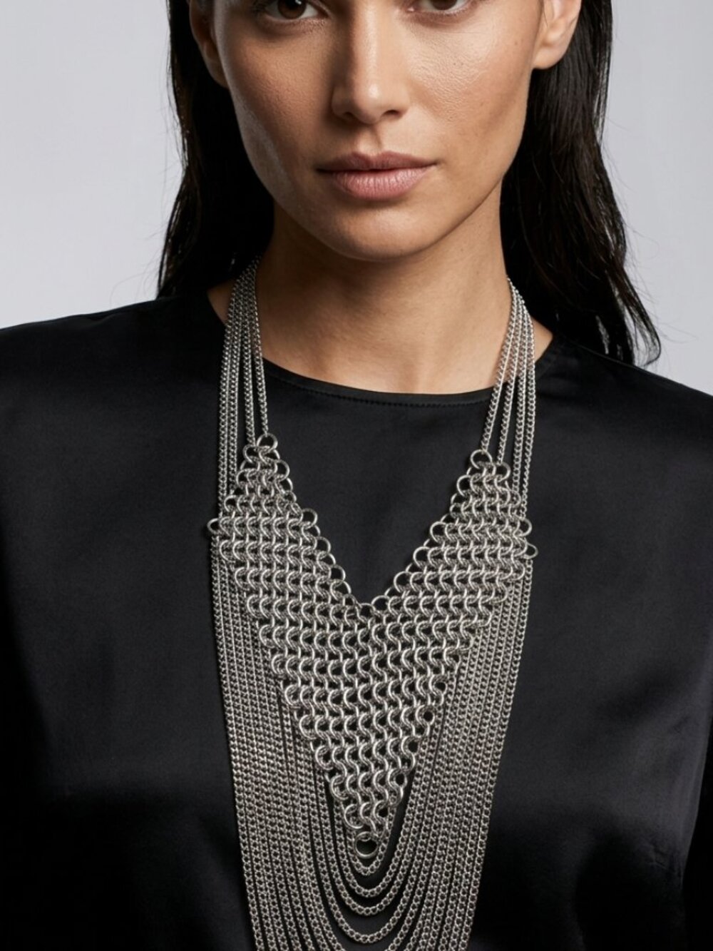 Multi-Layered Statement Drape Fringe Necklace - Picture 5 of 7